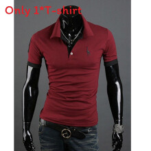 (Red,M)Camiseta clássica de poliéster respirável manga curta para homens casuais presente da moda