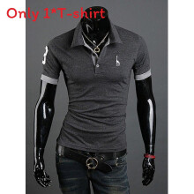 (Gray,M)Camiseta clássica de poliéster respirável manga curta para homens casuais presente da moda