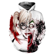 (#3 White&Red,Tag L=US S)Suicide Squad 2 Harley Quinn 3d Hoodie Jacket Sweatshirts Costume Coat