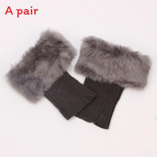 (Gray)Woolly Boot Cover Simple Warm Christmas Short Girls Wool Shoe Cover Supplies