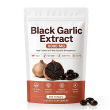 Black Garlic Extract Softgels 300ct, Odorless Vegan Non-GMO Supplement