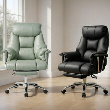 (Black) Heavy Duty Executive Office Chair Leather with
