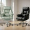 (Black) Heavy Duty Executive Office Chair Leather with 1