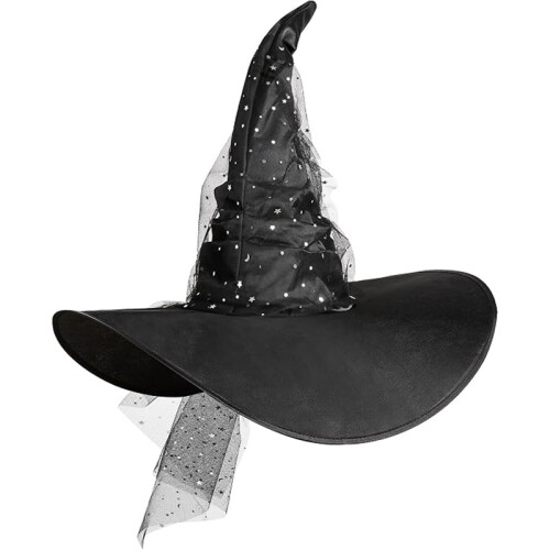 Women’s Black Cat Witch Hat Halloween Costume Accessory for Party