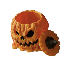 Resin Halloween Pumpkin Candy Bowl with Lid, Pumpkin Candy Bowl, Halloween Resin Pumpkin Decoration or Candy Box