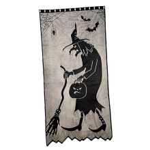 Easy to Install Witch Door Curtain to Increase the Atmosphere Halloween Disposable Decoration