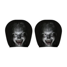 2pcs Clown Cracked Print Headrest Covers All-Season Use Soft Comfortable Fabric Installation Halloween