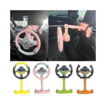 (Yellow) (Pink) Electric Simulation Steering Wheel Toy With Sound And Light Educational Car Toy Child Car Simulation Toy