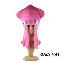 (Pink Octopus)Halloween Funny Hat Octopus Squid Duck Mushroom Headgear Photo Props Adult Child