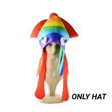 (Colorful Octopus)Halloween Funny Hat Octopus Squid Duck Mushroom Headgear Photo Props Adult Child