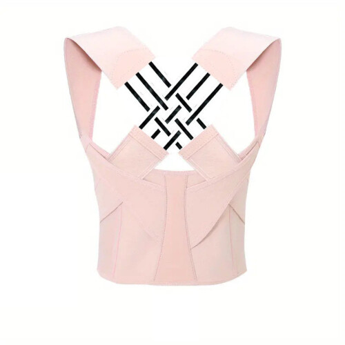 (Pink,XL)Anti Camel Sitting Posture Correction Belt Back Posture Corrector Adjustable