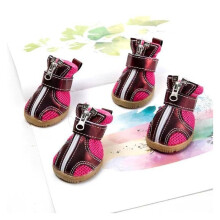(Red,4.8cm/1.89in)Dog Shoes Small And Medium Sized Pet Clothing Non Slip Breathable Tendon Sole