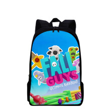 (B)Mochila escolar Fall Guys 3dfashion para alunos do ensino fundamental e médio