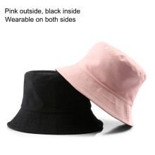 (Pink)Chapéu pescador dupla face chapéu sol verão chapéu bacia chapéu Panamá chapéu balde chapéu unissex