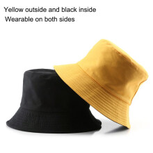 (Yellow)Chapéu pescador dupla face chapéu sol verão chapéu bacia chapéu Panamá chapéu balde chapéu unissex