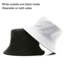(White)Chapéu pescador dupla face chapéu sol verão chapéu bacia chapéu Panamá chapéu balde chapéu unissex