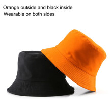 (Orange)Chapéu pescador dupla face chapéu sol verão chapéu bacia chapéu Panamá chapéu balde chapéu unissex