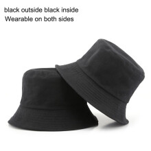 (Black)Chapéu pescador dupla face chapéu sol verão chapéu bacia chapéu Panamá chapéu balde chapéu unissex