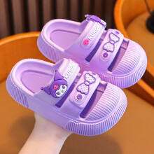 (Kuromi,38/39=Length 24cm/9.45in)Cartoon Summer Hellokitty Melody Cinnamoroll Slippers Sandals Kids Girls Shoes