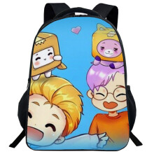 (17)Mochila Lankybox desenho animado bolsa escolar bolsa de livros viagem universitária bolsas para estudantes ao ar livre