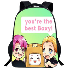 (9)Mochila Lankybox desenho animado bolsa escolar bolsa de livros viagem universitária bolsas para estudantes ao ar livre