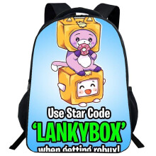 (3)Mochila Lankybox desenho animado bolsa escolar bolsa de livros viagem universitária bolsas para estudantes ao ar livre