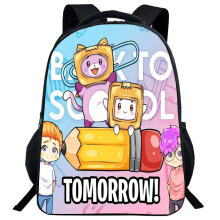 (12)Mochila Lankybox desenho animado bolsa escolar bolsa de livros viagem universitária bolsas para estudantes ao ar livre