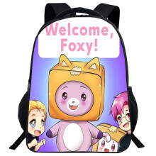 (10)Mochila Lankybox desenho animado bolsa escolar bolsa de livros viagem universitária bolsas para estudantes ao ar livre