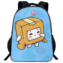 (21)Mochila Lankybox desenho animado bolsa escolar bolsa de livros viagem universitária bolsas para estudantes ao ar livre
