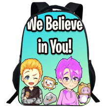 (16)Mochila Lankybox desenho animado bolsa escolar bolsa de livros viagem universitária bolsas para estudantes ao ar livre