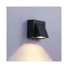 Led Wall Light Waterproof/Outdoor IP65 Waterproof Modern Simple Black Single Head Spotlight (Warm White)