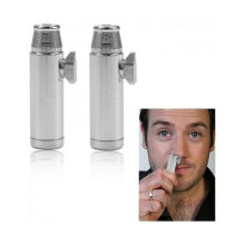 Aluminum Snuff Bottle Dispenser - Discreet & Hygienic 53mm Flat Bullet Shape