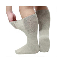 (Beige dispensing plu) (Grey plus size) Extra-Wide Diabetic Socks for Swollen Feet Hospital-Grade Non-Binding and Grip-Friendly for Men and Women