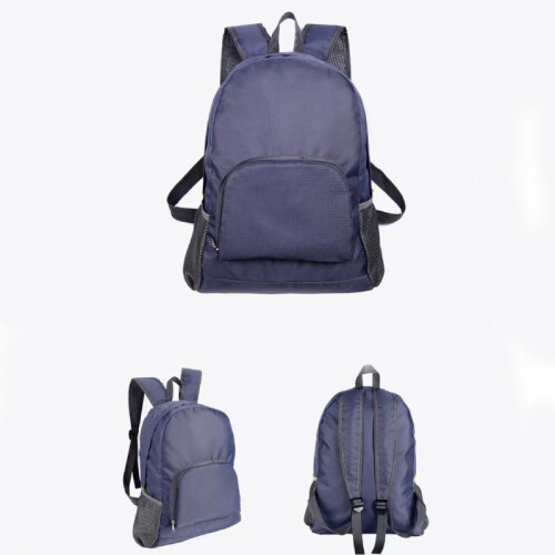 (Blue)Portable Oxford Cloth Backpack Breathable Mesh Water Resistant Features Hiking 2