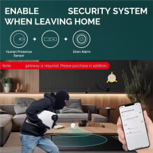 Tuya ZigBee 3.0 Human Presence Sensor , Wave Detection Sensor for Home Security Human Body Exists Sensor