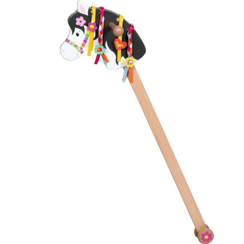 Stick Horse - GOKI - Lili - Solid Wood - 90 cm - Braidable Satin Ribbons