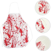Halloween Bloody Apron Scary Butcher Costume Prop Red Party Accessory