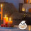 Ceramic Ghost Witch Hat Candle Holder Candy Dish Halloween Table Decor 3