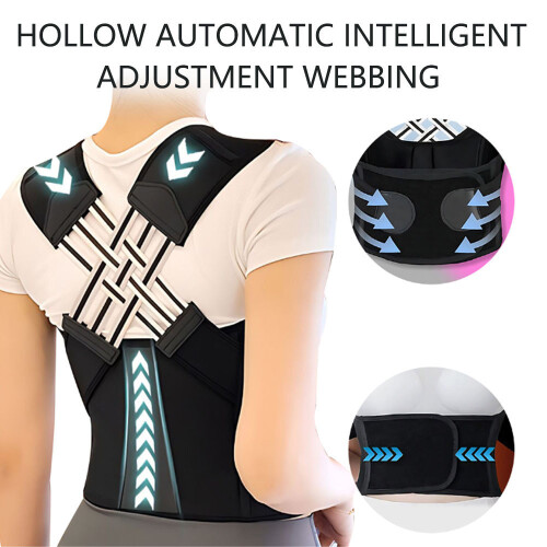 (Pink,S)Anti Camel Sitting Posture Correction Belt Back Posture Corrector Adjustable 1