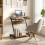 Homcom HOMCOM Movable Computer Desk with 4 Moving Wheels Rustic Brown 9