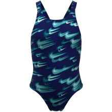(9-10 Years, Abyss Blue) Nike Girls Blur One Piece Swimsuit
