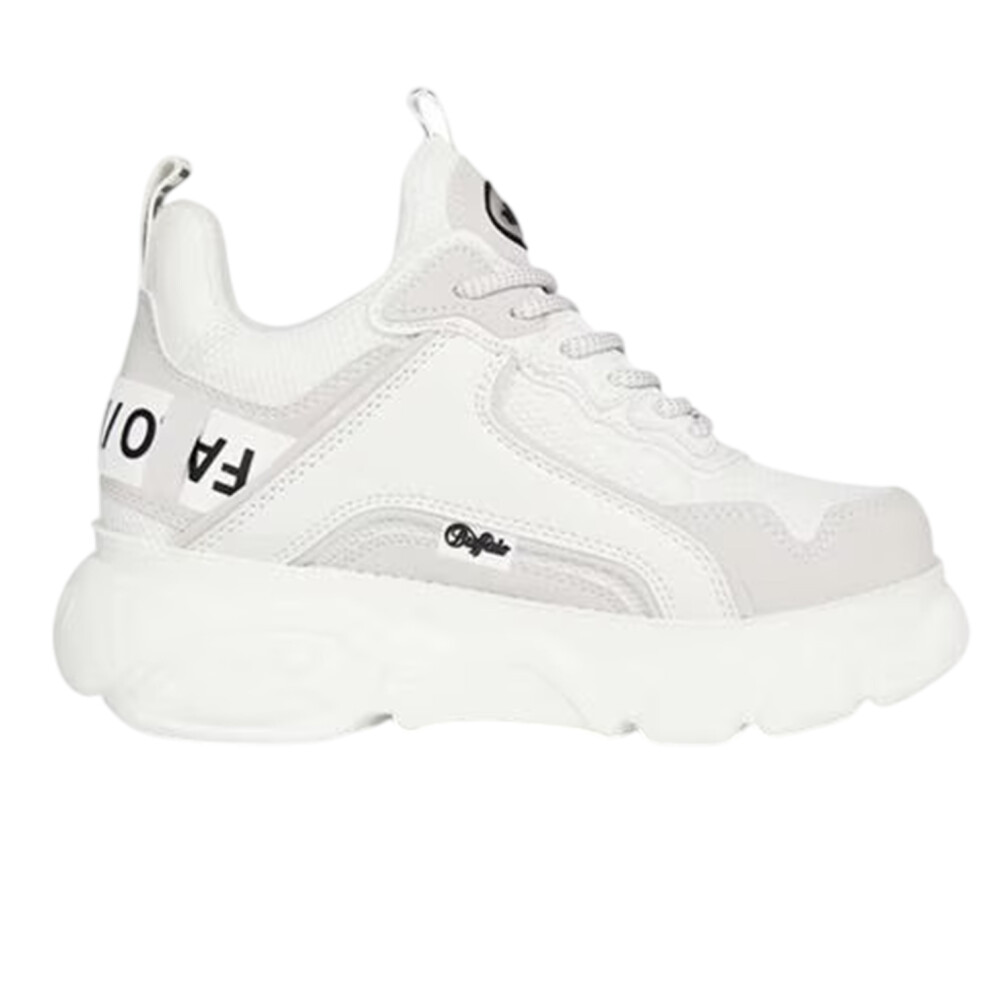 Buffalo (7 Uk, White) Womens/Ladies Cld Chai Chunky Vegan Leather Trainers