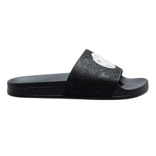 (8 UK, Black/White) Pretty Green Mens Okala Flat Slides