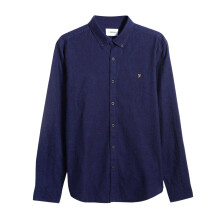 (S, True Blue) Farah Mens Regular Button-Down Shirt