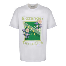 (S, White) Slazenger Mens Tennis Club Crew Neck Regular Short-Sleeved T-Shirt