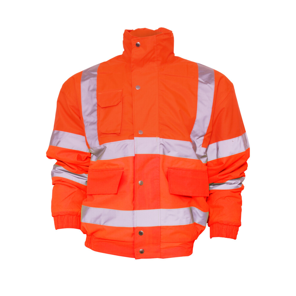 (M, Hi Vis Orange) Yoko Mens Hi-Vis Bomber Jacket 5055747619287