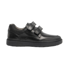 (8.5 UK Child, Black) Geox Boys J Riddock Touch Fastening Leather Shoe