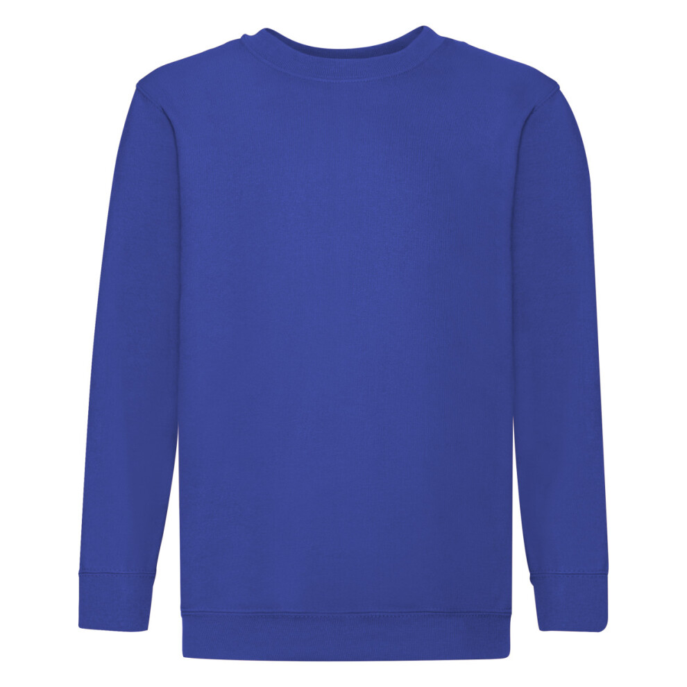 Fruit Of The Loom (12-13, Royal) Childrens Unisex Set In Sleeve Sweatshirt (Pack Of 2)