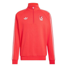 (M, Red/White) Liverpool FC Mens Originals Adidas Half Zip Jumper