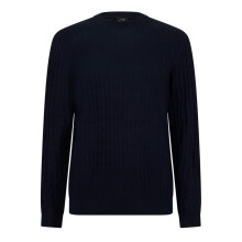 (S, Navy) Armani Exchange Mens Textured Knit Pullover
